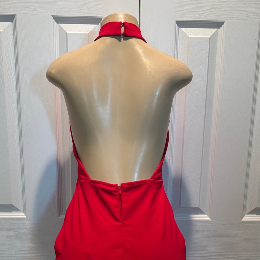 Elegant Red Halter Maxi Dress size S - Picture 6 of 7